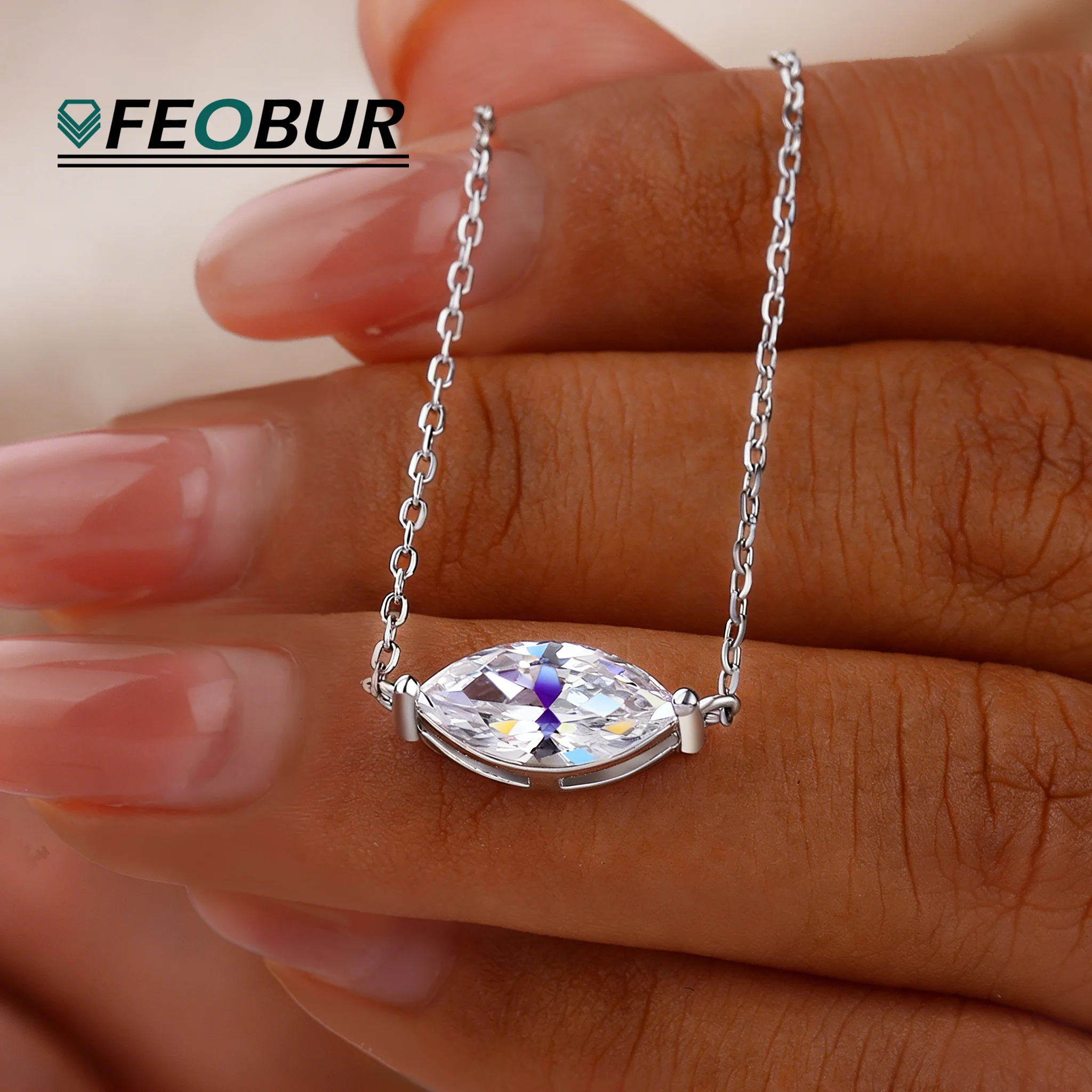 East West Moissanite Solitaire Necklace with Certificate 1/2/3CT Marquise Cut DiamondPendant 925 Sterling Silver Chain Women
East West Moissanite Solitaire Necklace with Certificate 1/2/3CT Marquise Cut DiamondPendant 925 Sterling Silver Chain Women