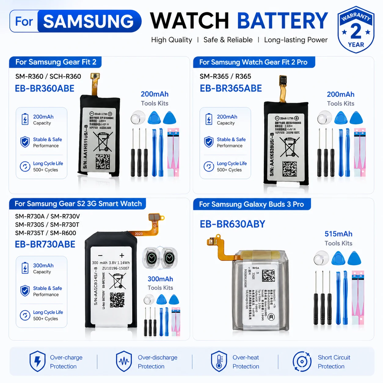 Brand New High Capacity Battery With Repair Tools For Samsung Gear S2 3G Galaxy Buds 3 Pro Gear Fit 2 Pro Smart Watch Battery
Brand New High Capacity Battery With Repair Tools For Samsung Gear S2 3G Galaxy Buds 3 Pro Gear Fit 2 Pro Smart Watch Battery