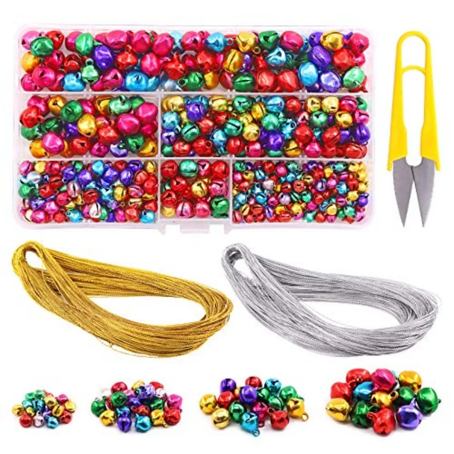 403Pcs Colorful 4 Sizes Christmas Jingle Bells Assortment Kit with 200m Gold Sliver Cord, Jingle Bells and Craft Bells, Perfect
403Pcs Colorful 4 Sizes Christmas Jingle Bells Assortment Kit with 200m Gold Sliver Cord, Jingle Bells and Craft Bells, Perfect