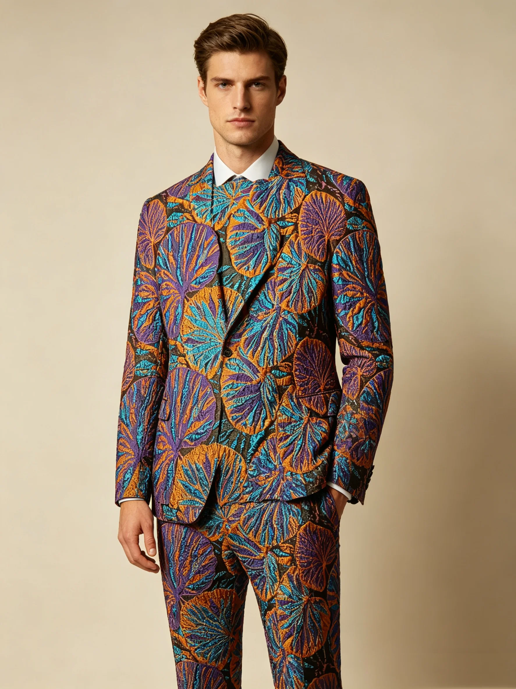 Luxury Jacquard Men Suit Set 2 Piece Blazer+Pants Prom Wedding Tuxedos Coat Customized Formal Office Fashion Groom Jacket
Luxury Jacquard Men Suit Set 2 Piece Blazer+Pants Prom Wedding Tuxedos Coat Customized Formal Office Fashion Groom Jacket