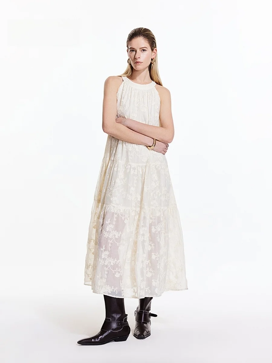 Summer Romantic Pure Color Long Dress Women's High Waist A-Line Skirt Necktie Sleeveless round Collar Dress for Party Beach T...
Summer Romantic Pure Color Long Dress Women's High Waist A-Line Skirt Necktie Sleeveless round Collar Dress for Party Beach T...