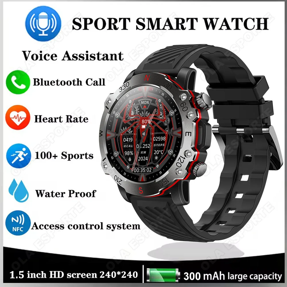 Умные часы для улицы, 5 атм, водонепроницаемые, 1,5-дюймовый AMOLED-экран, беспроводной вызов, несколько режимов упражнений, спортивные умные часы для Android IOS
Умные часы для улицы, 5 атм, водонепроницаемые, 1,5-дюймовый AMOLED-экран, беспроводной вызов, несколько режимов упражнений, спортивные умные часы для Android IOS