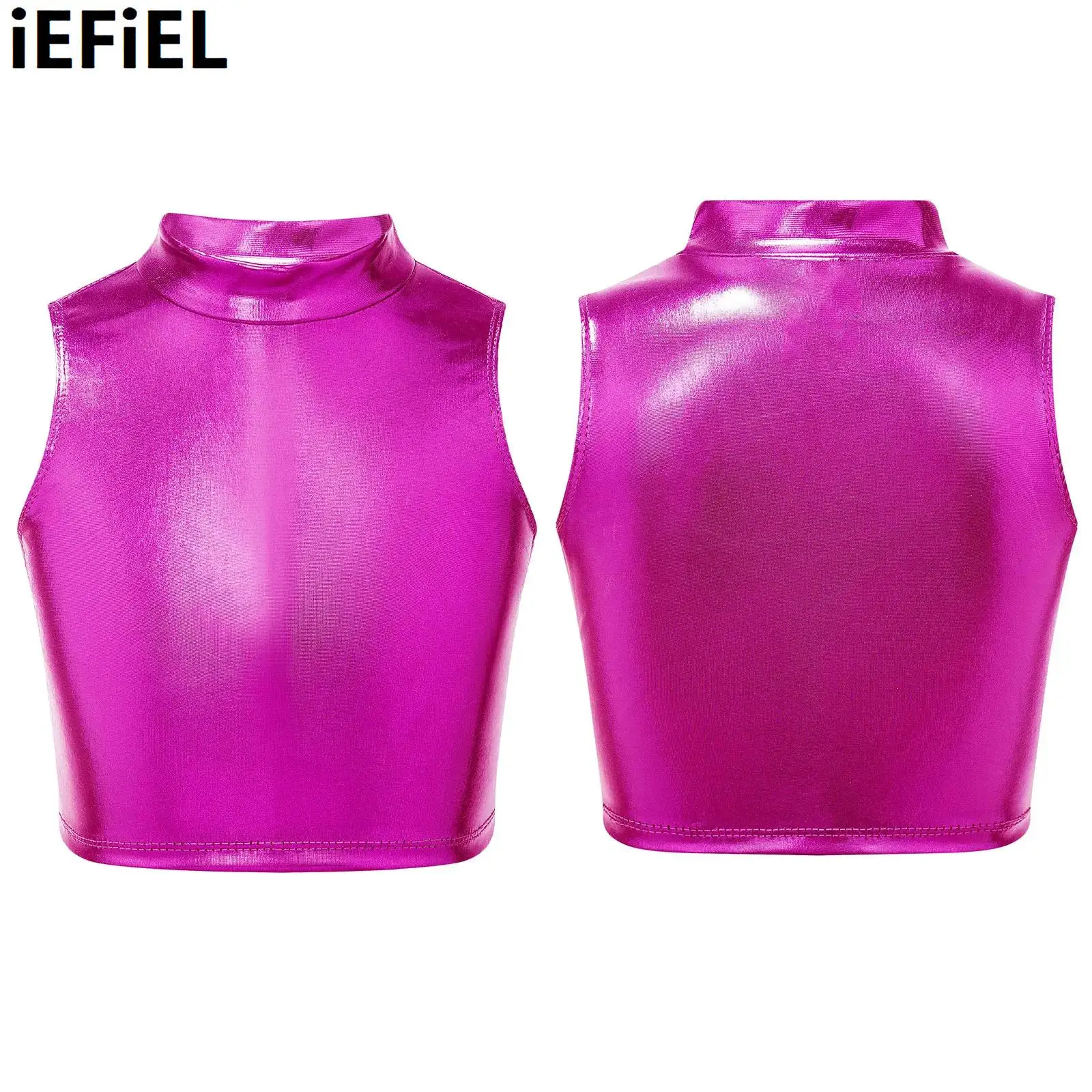 Kids Girls Metallic Dance Tank Tops Sleeveless Turtleneck Crop Tank Tops for Ballet Dance Stage Performance Workout
Kids Girls Metallic Dance Tank Tops Sleeveless Turtleneck Crop Tank Tops for Ballet Dance Stage Performance Workout