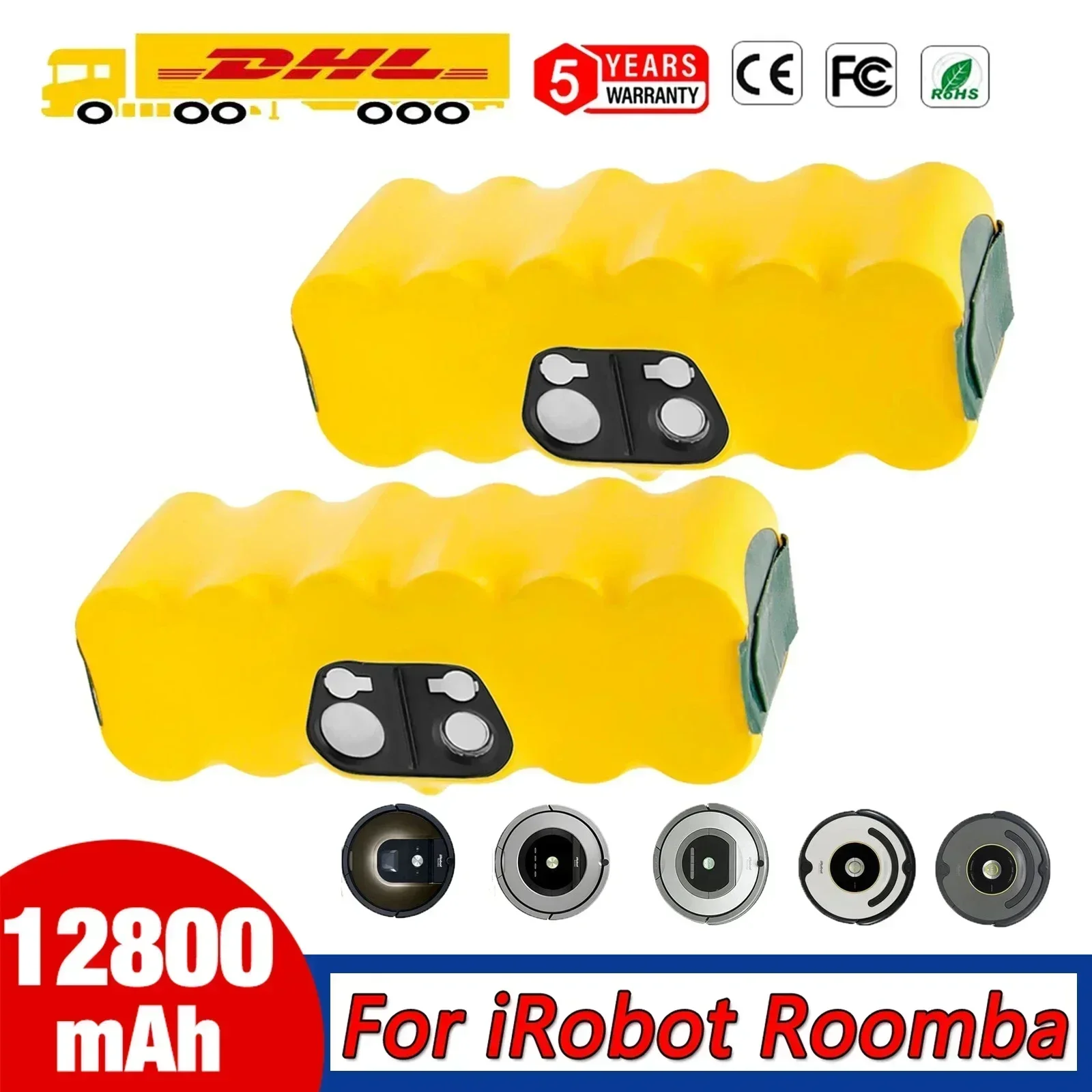 14.4V High Capacity Battery for iRobot Roomba Compatible with Series 500 600 700 800 900 - Replacement Vacuum Cleaner Battery
14.4V High Capacity Battery for iRobot Roomba Compatible with Series 500 600 700 800 900 - Replacement Vacuum Cleaner Battery