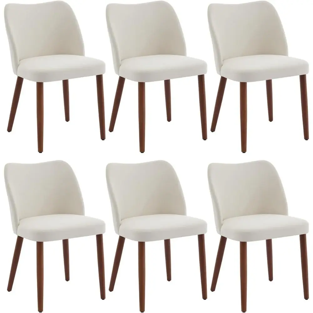 Set of 6 Linen-Cushioned Dining Chairs with Solid Wood Legs, Wing Backrests, Suitable for Kitchen or Dining Room, White
Set of 6 Linen-Cushioned Dining Chairs with Solid Wood Legs, Wing Backrests, Suitable for Kitchen or Dining Room, White