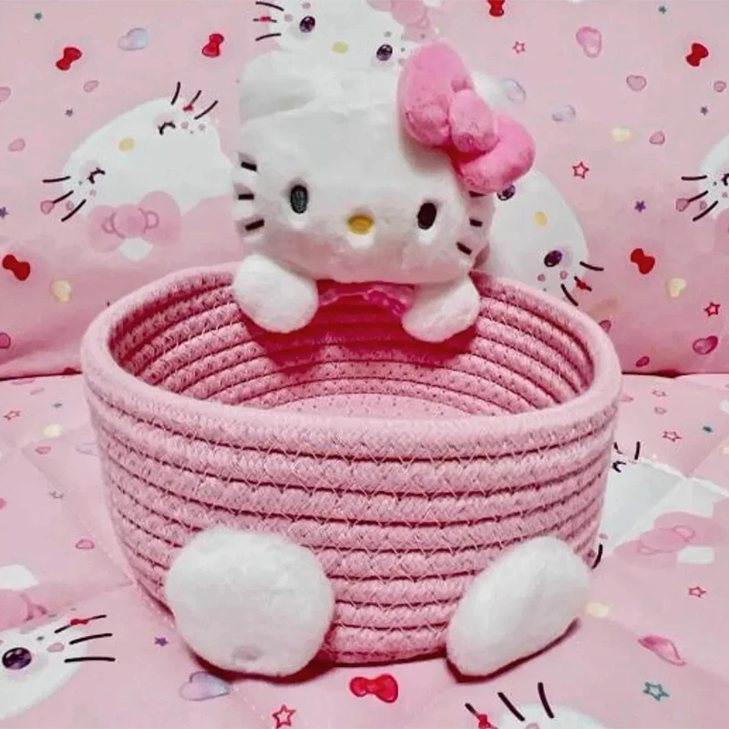 Originality Sanrio Storage Basket Kawaii Hello Kitty Desktop Decoration Anime KT Cat Handmade Sundries Cosmetics Storage Baskets
Originality Sanrio Storage Basket Kawaii Hello Kitty Desktop Decoration Anime KT Cat Handmade Sundries Cosmetics Storage Baskets
