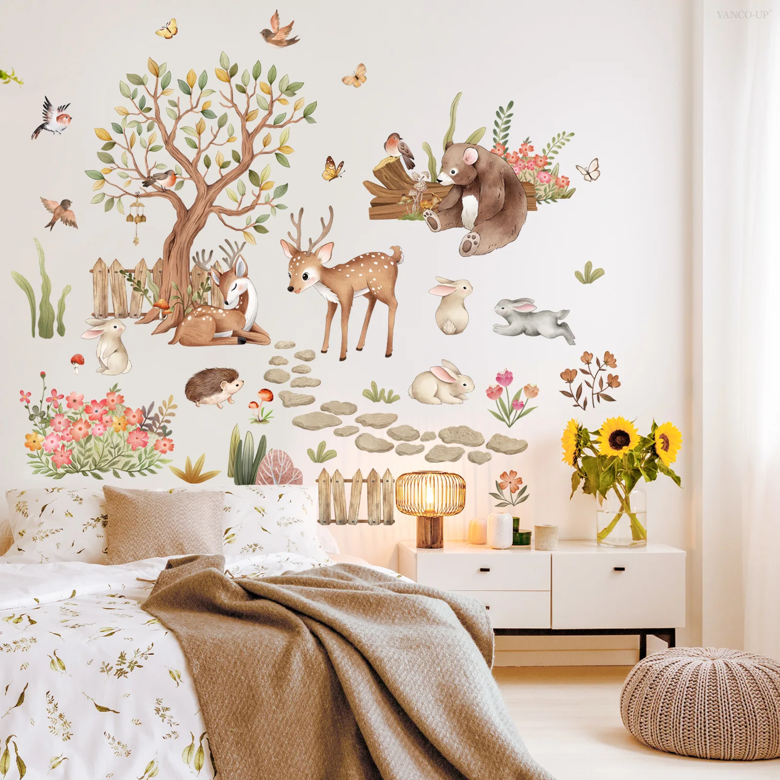 Forest Animals Wall Stickers Cartoon Deer Hedgehog Bear Rabbit Tree Vinyl Decal for Children's Room Baby Bedroom Home Decoration
Forest Animals Wall Stickers Cartoon Deer Hedgehog Bear Rabbit Tree Vinyl Decal for Children's Room Baby Bedroom Home Decoration