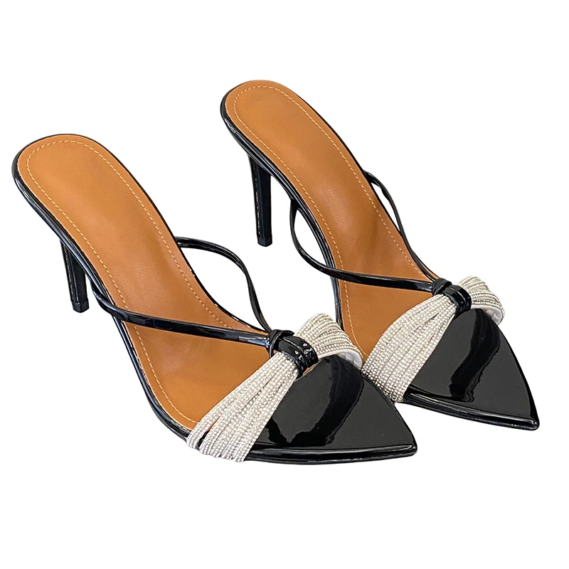 Red Heels Slippers White Sandals Rhinestones T-Shaped Pointed Toe Summer Shoes Black High Heels Woman Slippers 2026 Designer
Red Heels Slippers White Sandals Rhinestones T-Shaped Pointed Toe Summer Shoes Black High Heels Woman Slippers 2026 Designer