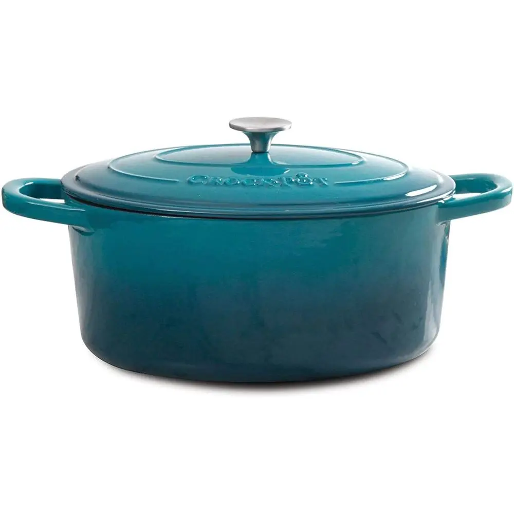 Artisan 7-Quart Oval Enameled Cast Iron Dutch Oven – Teal Ombre, Durable Cookware or Slow Cooking, Roasting, Bg with Lid
Artisan 7-Quart Oval Enameled Cast Iron Dutch Oven – Teal Ombre, Durable Cookware or Slow Cooking, Roasting, Bg with Lid