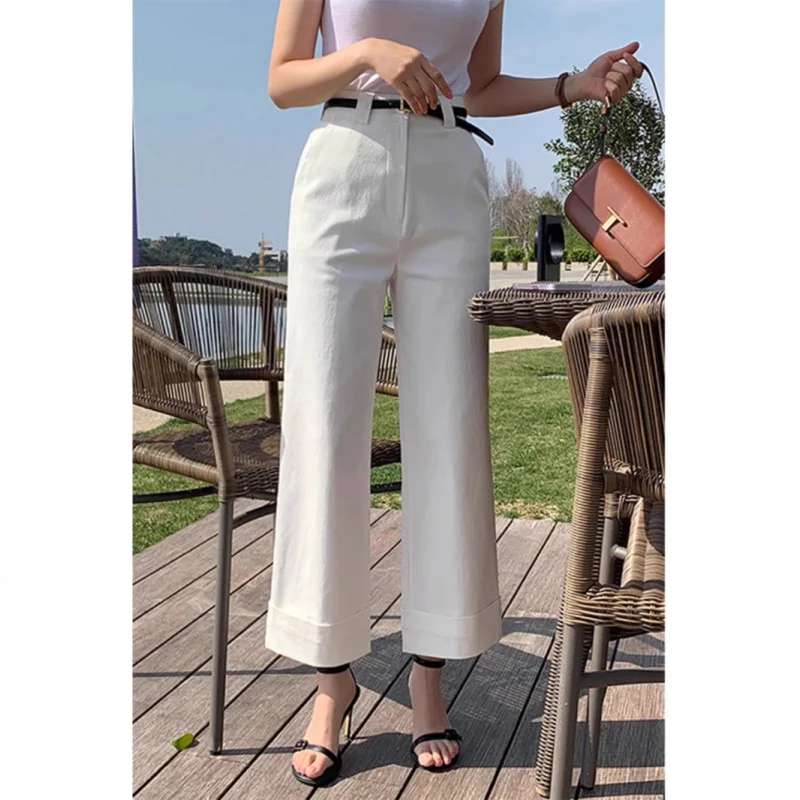 Trendy straight-leg pants for women, spring and autumn, high-waisted, thin, wide-leg, petite-friendly, loose, casual, workwear,
Trendy straight-leg pants for women, spring and autumn, high-waisted, thin, wide-leg, petite-friendly, loose, casual, workwear,