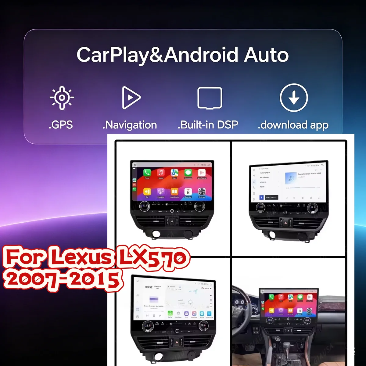 19.8Inch Qualcomm For Lexus LX570 2007-2015 Android 13 Car Multimedia Player GPS Navigation Auto Radio Tape Recorder Head Unit
19.8Inch Qualcomm For Lexus LX570 2007-2015 Android 13 Car Multimedia Player GPS Navigation Auto Radio Tape Recorder Head Unit