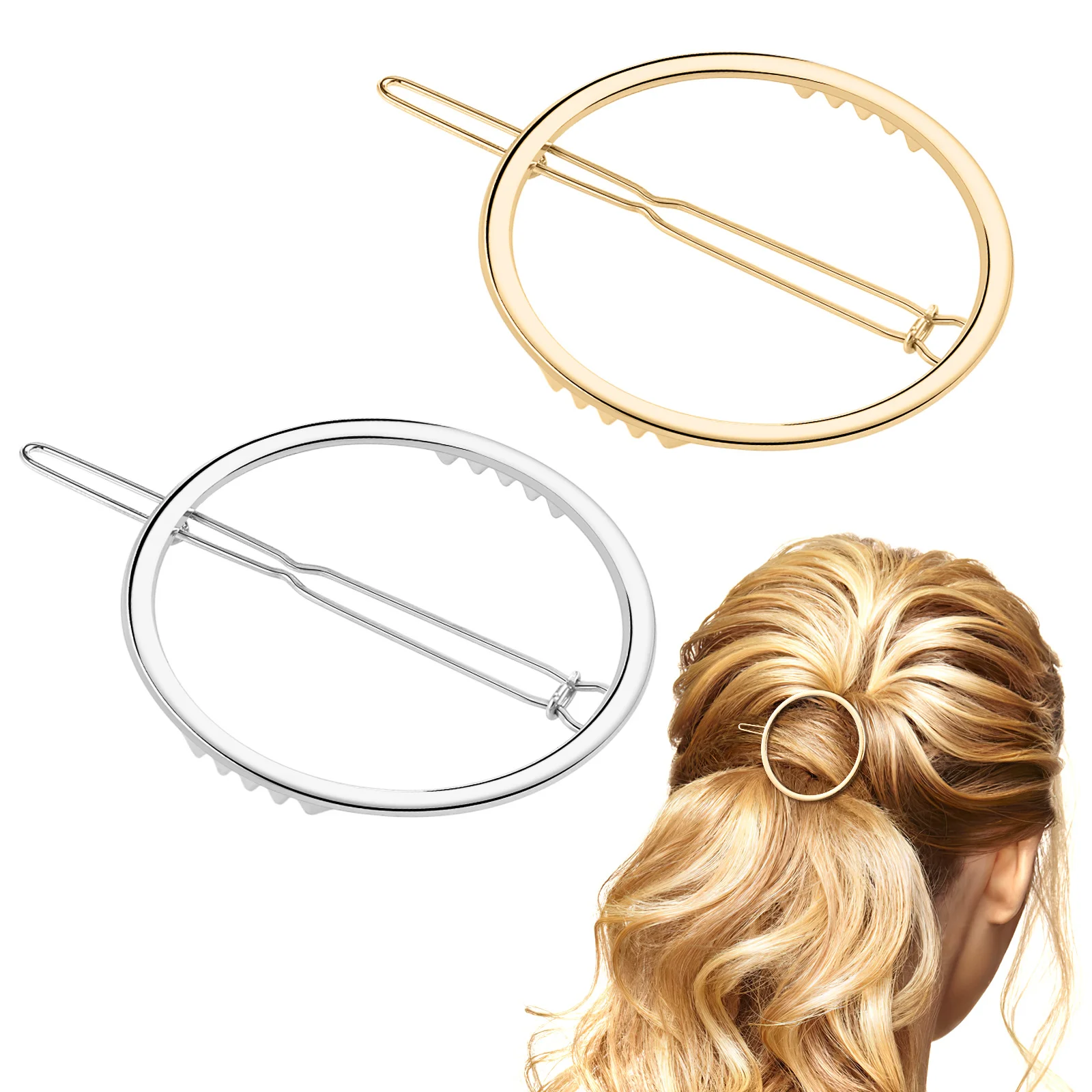2Pcs Alloy Hair Clips for Women Simple Round Ponytail Hairpins Lightweight Metal Headdress Fashion Hair Accessories Daily Wear
2Pcs Alloy Hair Clips for Women Simple Round Ponytail Hairpins Lightweight Metal Headdress Fashion Hair Accessories Daily Wear