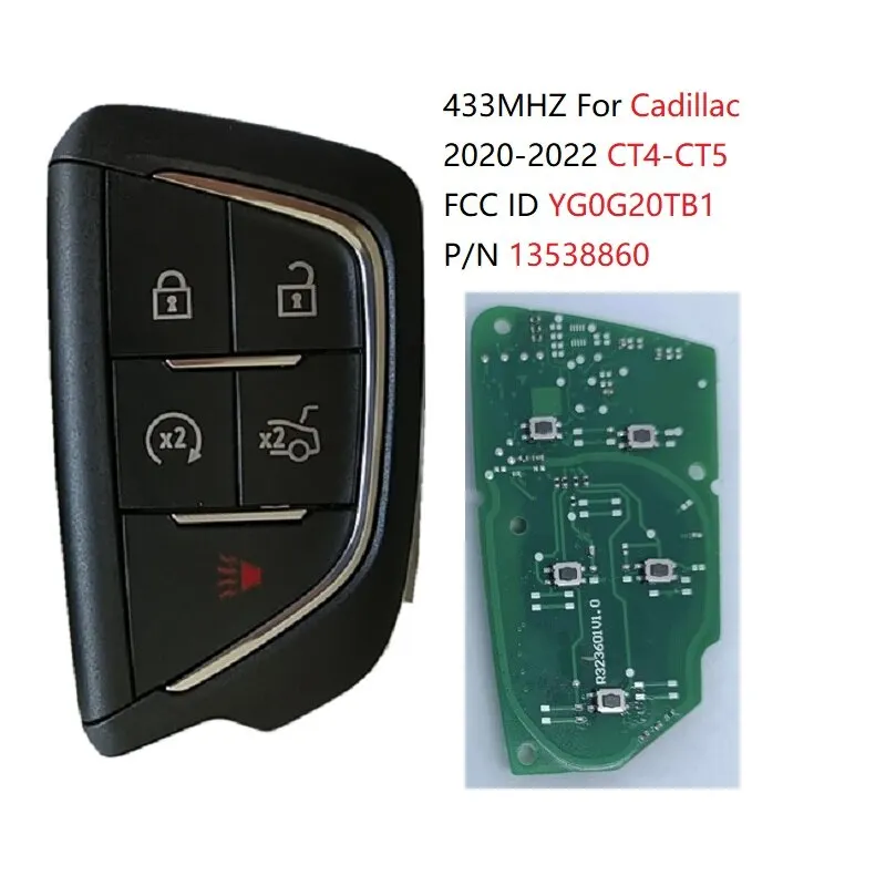 5 кнопок 433 МГц смарт-ключ для Cadillac 2020-2022 CT4-CT5 ID49 чип FCC ID YG0G20TB1
5 кнопок 433 МГц смарт-ключ для Cadillac 2020-2022 CT4-CT5 ID49 чип FCC ID YG0G20TB1