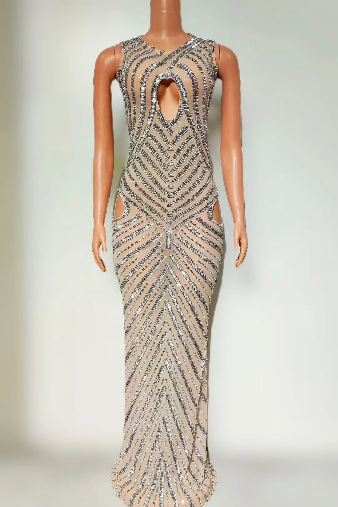 Holiday Sleeveless Hollow Out Full Diamond TightSexy Long Dress Runway Show Nightclub DJ Singer Party Performance Costume A749
Holiday Sleeveless Hollow Out Full Diamond TightSexy Long Dress Runway Show Nightclub DJ Singer Party Performance Costume A749