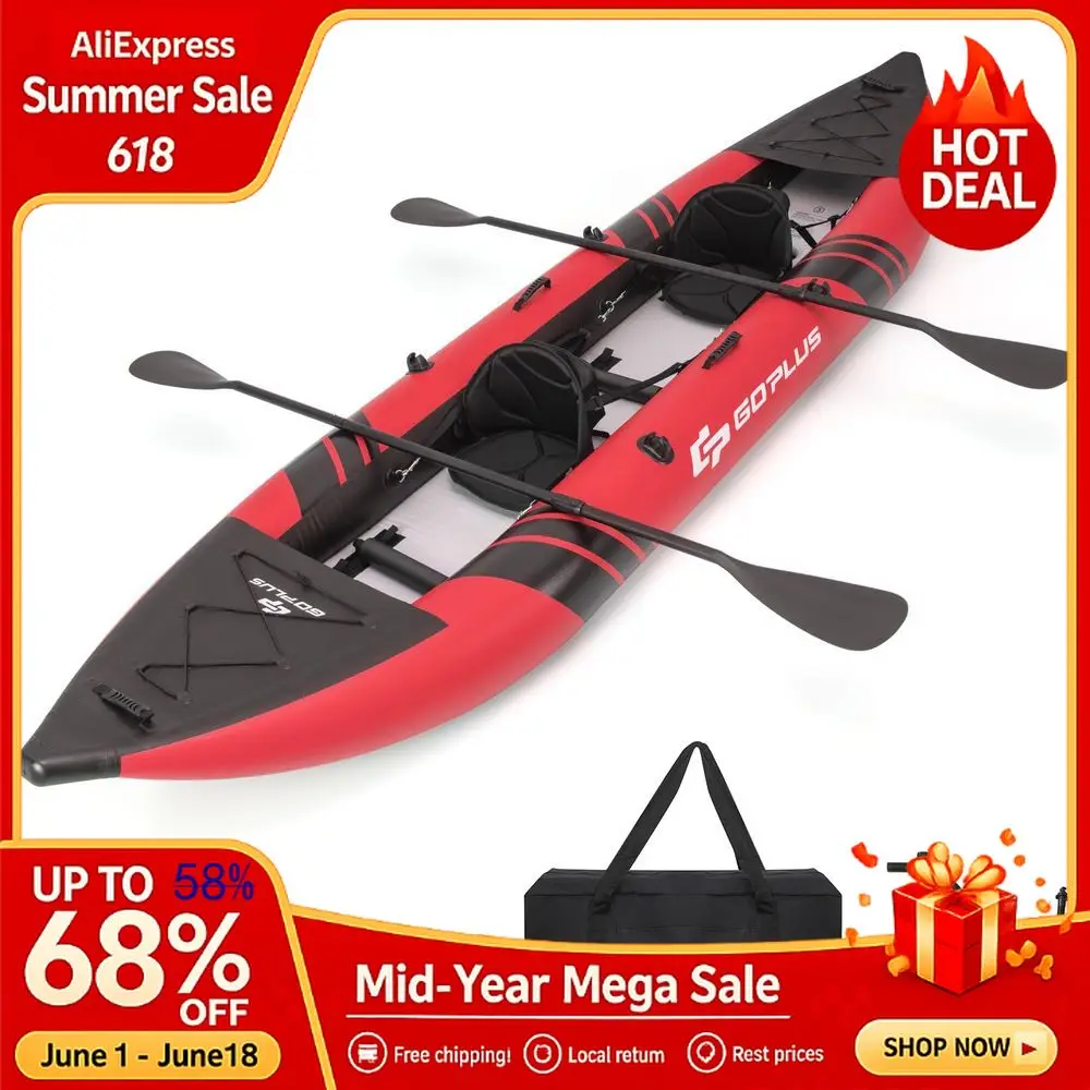 Tandem Inflatable Kayak, 12.5FT 2Person Kayak For Adults W 507 LBS Weight Capacity, 2 Aluminium Oars, Padded Seat, 2 Fins,Custom
Tandem Inflatable Kayak, 12.5FT 2Person Kayak For Adults W 507 LBS Weight Capacity, 2 Aluminium Oars, Padded Seat, 2 Fins,Custom