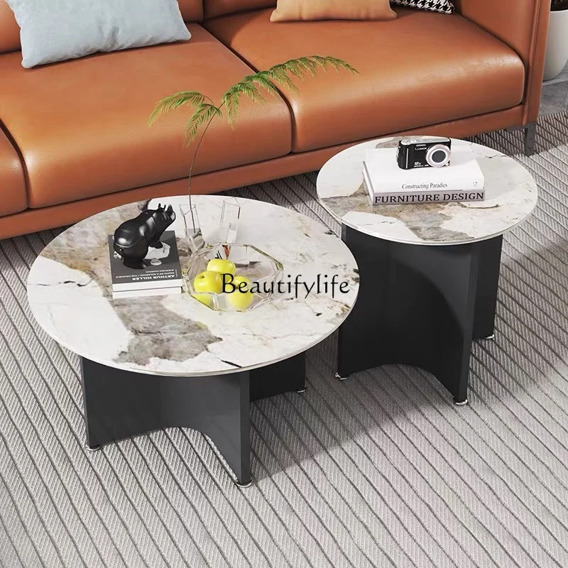 Light luxury minimalist rock slab glass coffee table living room modern high-end size round combination
Light luxury minimalist rock slab glass coffee table living room modern high-end size round combination
