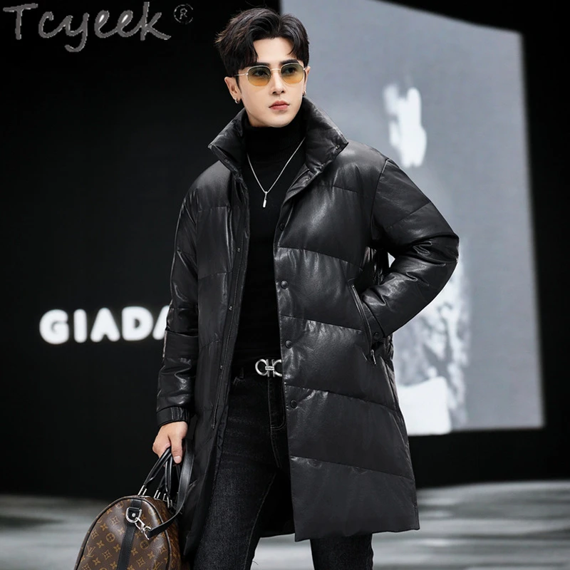 Tcyeek Real Sheepskin Coat for Men Mid-length White Goose Down Jackets Fashion Genuine Leather Down Coats Winter Men's Clothing
Tcyeek Real Sheepskin Coat for Men Mid-length White Goose Down Jackets Fashion Genuine Leather Down Coats Winter Men's Clothing