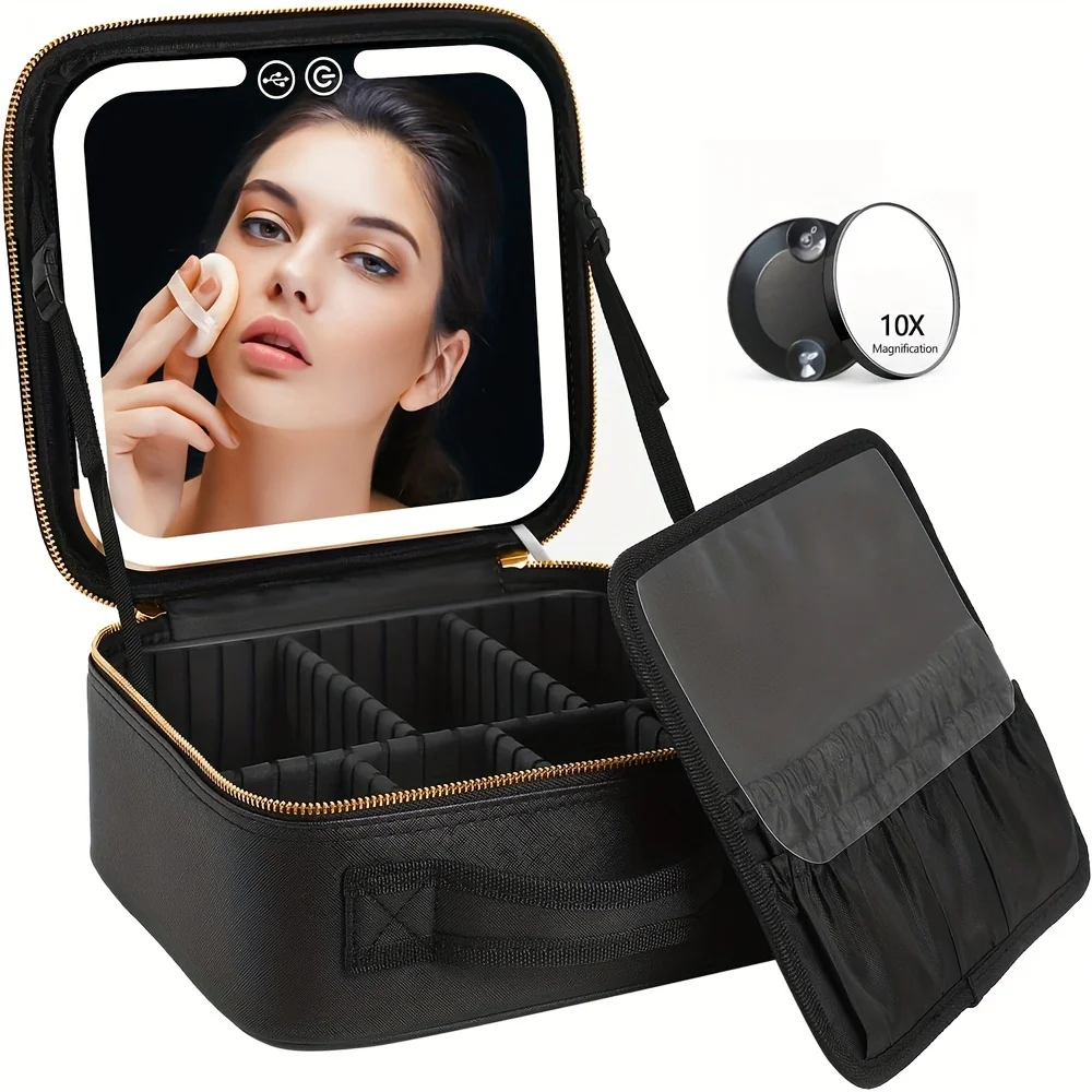 Glamour Glow LED Makeup Case - Portable Travel Bag with 3-Color Lighting, Built-in Mirror & Rechargeable Battery for Effortless
Glamour Glow LED Makeup Case - Portable Travel Bag with 3-Color Lighting, Built-in Mirror & Rechargeable Battery for Effortless