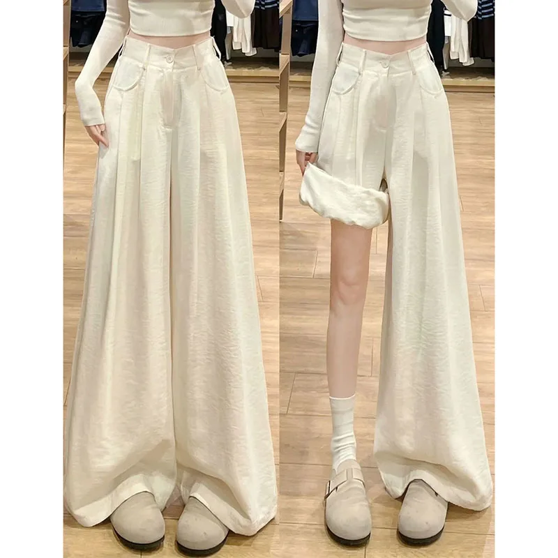 Summer Women High Waist Suit Pantalons Lady Fashion Casual Straight Leg Trousers Spring Female Solid Color Loose Wide-leg Pants
Summer Women High Waist Suit Pantalons Lady Fashion Casual Straight Leg Trousers Spring Female Solid Color Loose Wide-leg Pants