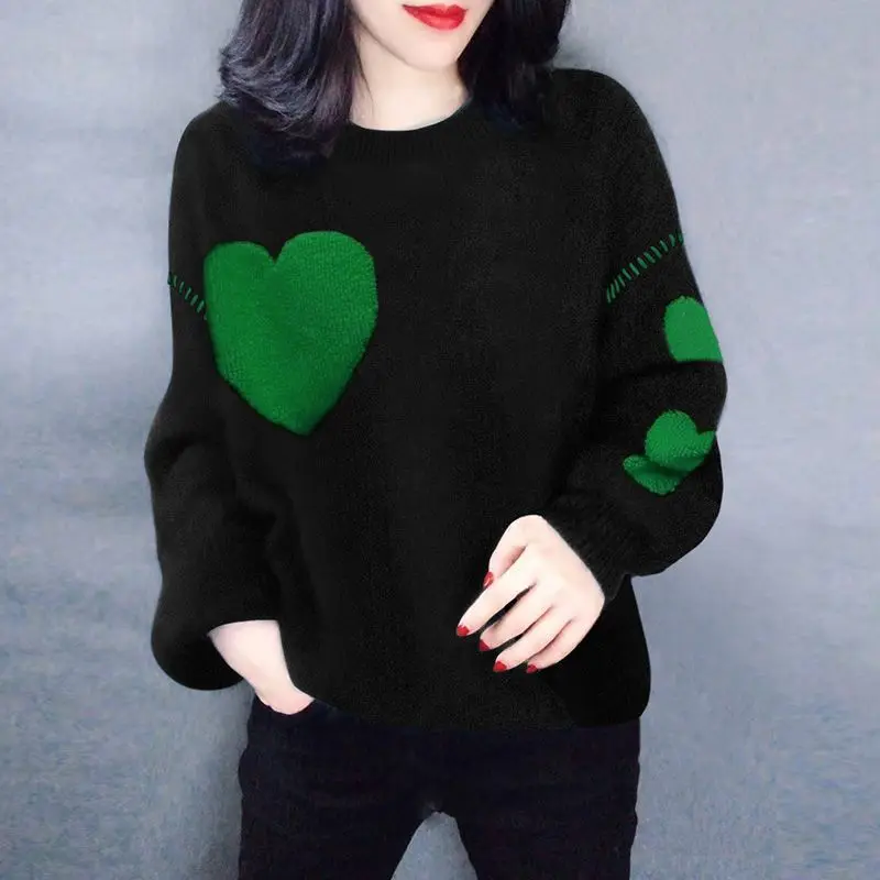 Женский утолщенный осенне-зимний новый дизайнерский нишевый черный свитер с круглым вырезом Love Bottoming
Женский утолщенный осенне-зимний новый дизайнерский нишевый черный свитер с круглым вырезом Love Bottoming
