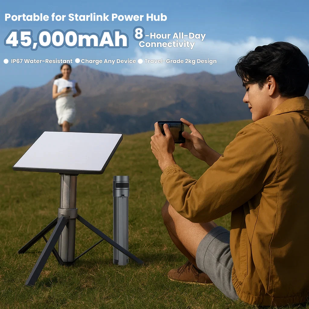 Power Bank for Starlink Mini Stand 8H Power with Integrated Portable Tripod Stand Tripod Further Stay Online Outdoor Camp Hiking
Power Bank for Starlink Mini Stand 8H Power with Integrated Portable Tripod Stand Tripod Further Stay Online Outdoor Camp Hiking