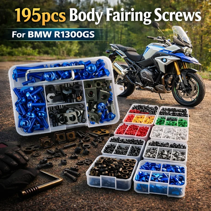 195pcs Motorcycle Fairing Bolts Body Screws Nuts For BMW R1300GS R1300 GS R 1300GS GS1300 2023 2024 Kit Aluminum CNC Fasteners
195pcs Motorcycle Fairing Bolts Body Screws Nuts For BMW R1300GS R1300 GS R 1300GS GS1300 2023 2024 Kit Aluminum CNC Fasteners