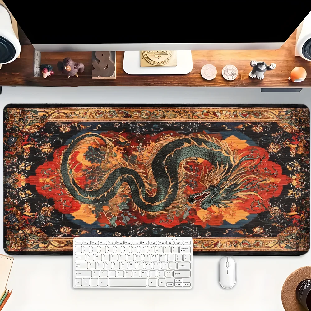 Dragon Mouse Pad Vintage Design XXL Gaming Mousepad Rubber Base with Stitched Edge Non-Slip Desk Pad Large Desk Accessories
Dragon Mouse Pad Vintage Design XXL Gaming Mousepad Rubber Base with Stitched Edge Non-Slip Desk Pad Large Desk Accessories