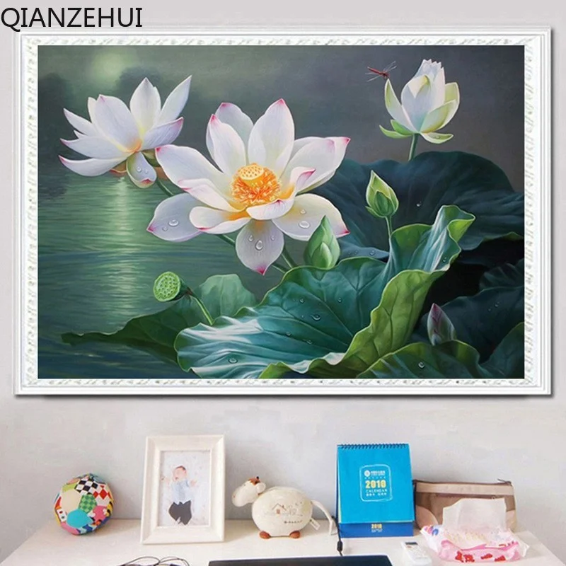 DIY full Diamond Embroidery,Round Diamond Small Lotus Living room decoration rhinestone bead Diamond painting
DIY full Diamond Embroidery,Round Diamond Small Lotus Living room decoration rhinestone bead Diamond painting