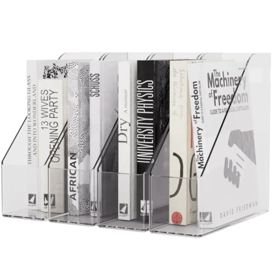 Magazine Holder Clear Plastic Vertical File Magazine Organizer Desktop File Magazine Book Storage Shelf for Office Desk 4PCS
Magazine Holder Clear Plastic Vertical File Magazine Organizer Desktop File Magazine Book Storage Shelf for Office Desk 4PCS