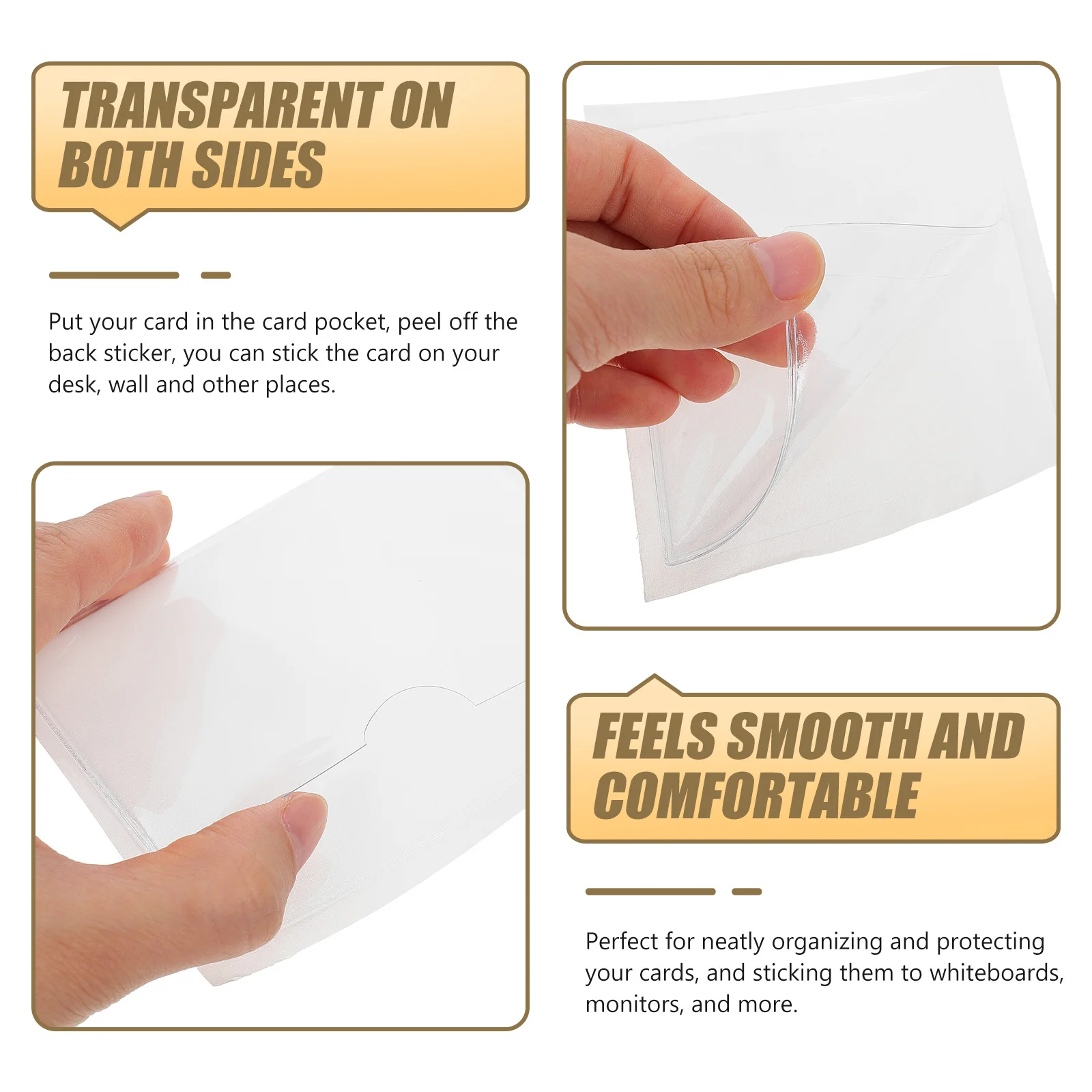 30Pcs Self-Adhesive Label Pouch Transparent Card Holder Pocket Organizer for Office School Home Material Card Sleeves Bag
30Pcs Self-Adhesive Label Pouch Transparent Card Holder Pocket Organizer for Office School Home Material Card Sleeves Bag