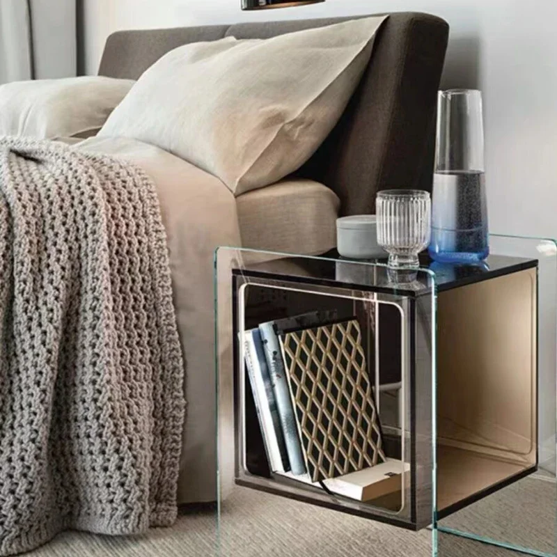 Tempered Glass Sofa Side Table Storage Cabinet Italian High-Grade Bedside Table
Tempered Glass Sofa Side Table Storage Cabinet Italian High-Grade Bedside Table
