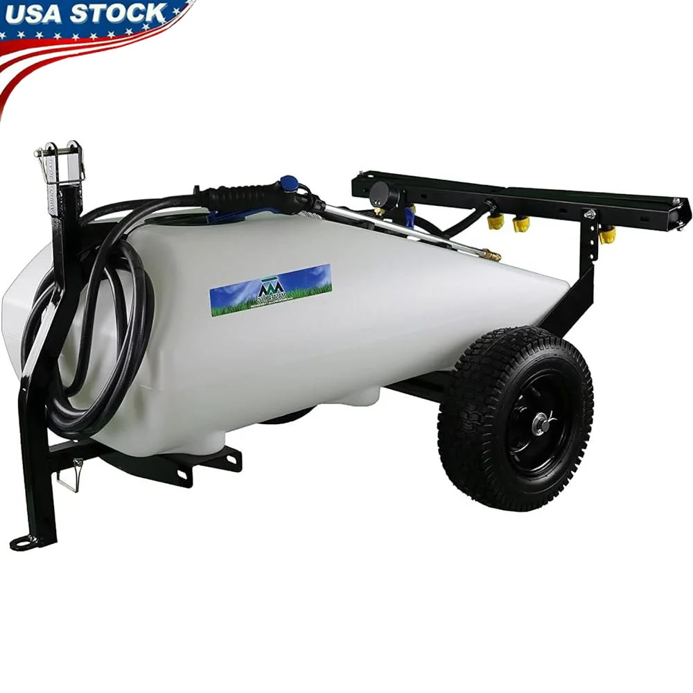 24 Gallon Deluxe Trailer Sprayer 7ft Swath 2.2GPM 70PSI Diaphragm Pump No Drip Nozzle Pest Control Watering Weed Control Heavy
24 Gallon Deluxe Trailer Sprayer 7ft Swath 2.2GPM 70PSI Diaphragm Pump No Drip Nozzle Pest Control Watering Weed Control Heavy