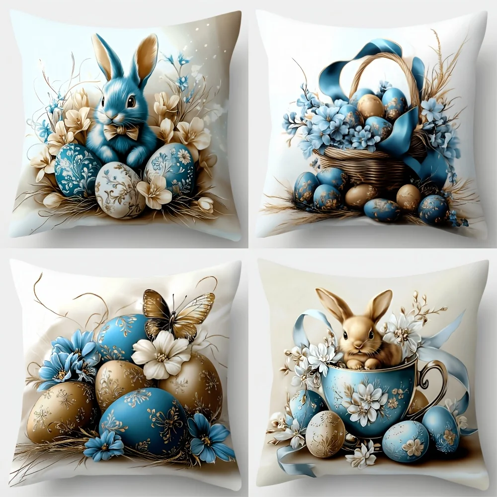 4Pcs Easter Pillow Covers 45x45cm Double-sided Printed Bunny Egg Flower Cushion Cases Spring Home Decor Throw Pillows No Insert
4Pcs Easter Pillow Covers 45x45cm Double-sided Printed Bunny Egg Flower Cushion Cases Spring Home Decor Throw Pillows No Insert