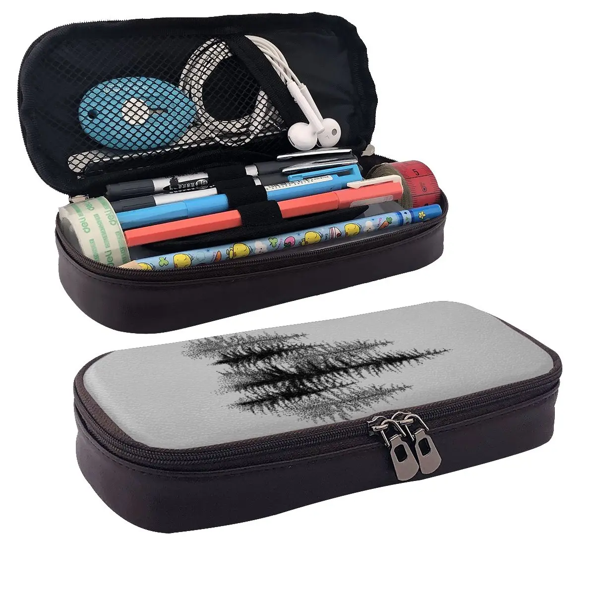 Dotwork Black Scandinavian Forest Leather Pencil Cases Pencil Pouch Storage Stationery Supplies Pen Box Pencil Bag for School
Dotwork Black Scandinavian Forest Leather Pencil Cases Pencil Pouch Storage Stationery Supplies Pen Box Pencil Bag for School