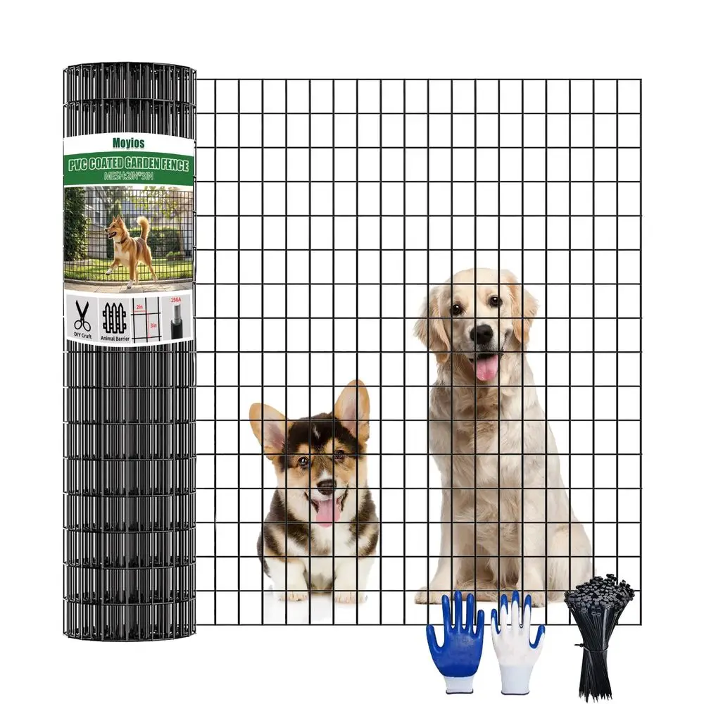 in x 25 ft Welded Wire Mesh Fence, 2 in 3 in 15GA Black PVC Coated Garden Fencing Roll, Dog Barrier for Vegetable Yard, Poultry
in x 25 ft Welded Wire Mesh Fence, 2 in 3 in 15GA Black PVC Coated Garden Fencing Roll, Dog Barrier for Vegetable Yard, Poultry