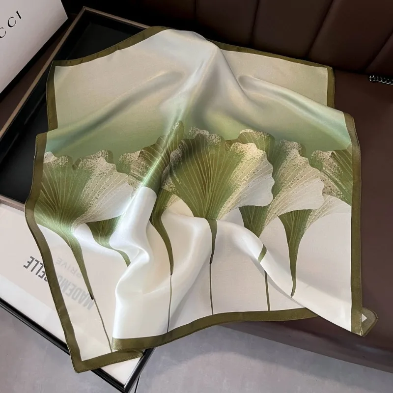 Elegant Ginkgo Pattern 100% Mulberry Silk Feeling Square Scarf Luxury Satin Neckerchief Multi-purpose Headband Bag Accessory
Elegant Ginkgo Pattern 100% Mulberry Silk Feeling Square Scarf Luxury Satin Neckerchief Multi-purpose Headband Bag Accessory
