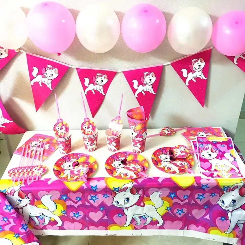 Disney Marie Cat Girl Birthday Party Decoration Tableware With Paper Cup Plates Napkins Banner For Kids Girls Baby Shower
Disney Marie Cat Girl Birthday Party Decoration Tableware With Paper Cup Plates Napkins Banner For Kids Girls Baby Shower