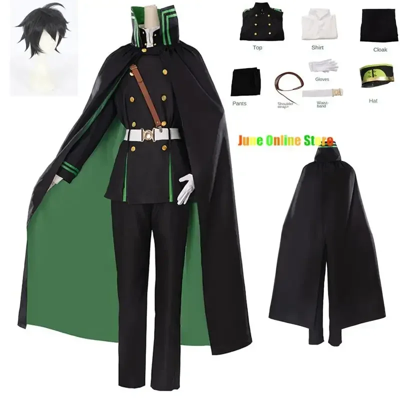 FC6Anime Seraph of The End Yuichiro Hyakuya Cosplay Costume Full Set Wig Black Top Shirt Cape Pants Straps Gloves Belt Hat@FC8!
FC6Anime Seraph of The End Yuichiro Hyakuya Cosplay Costume Full Set Wig Black Top Shirt Cape Pants Straps Gloves Belt Hat@FC8!