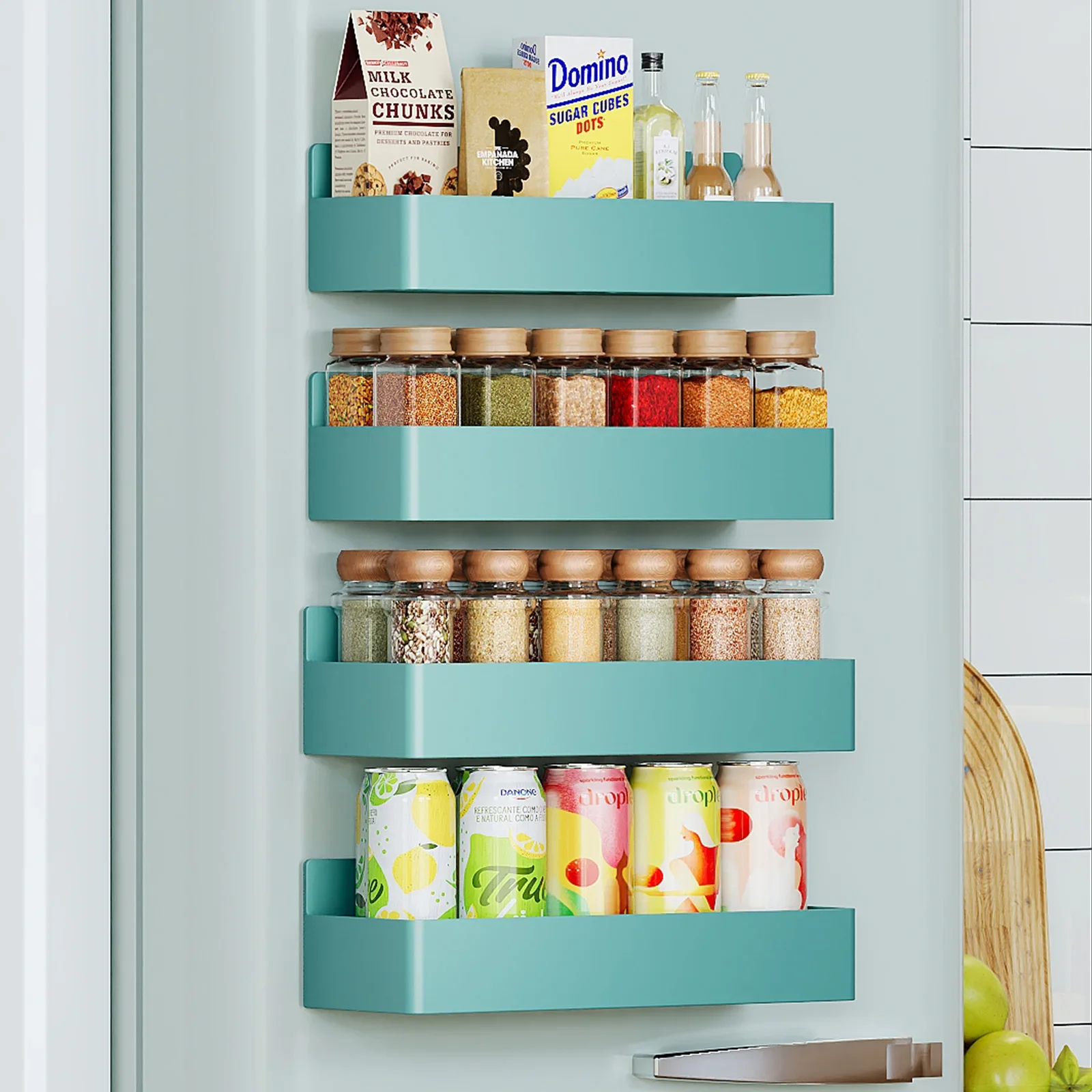4PCS Magnetic Kitchen Shelves Blue Plastic Refrigerator Storage Racks Spice Organizer Household Multi-function Accessories
4PCS Magnetic Kitchen Shelves Blue Plastic Refrigerator Storage Racks Spice Organizer Household Multi-function Accessories