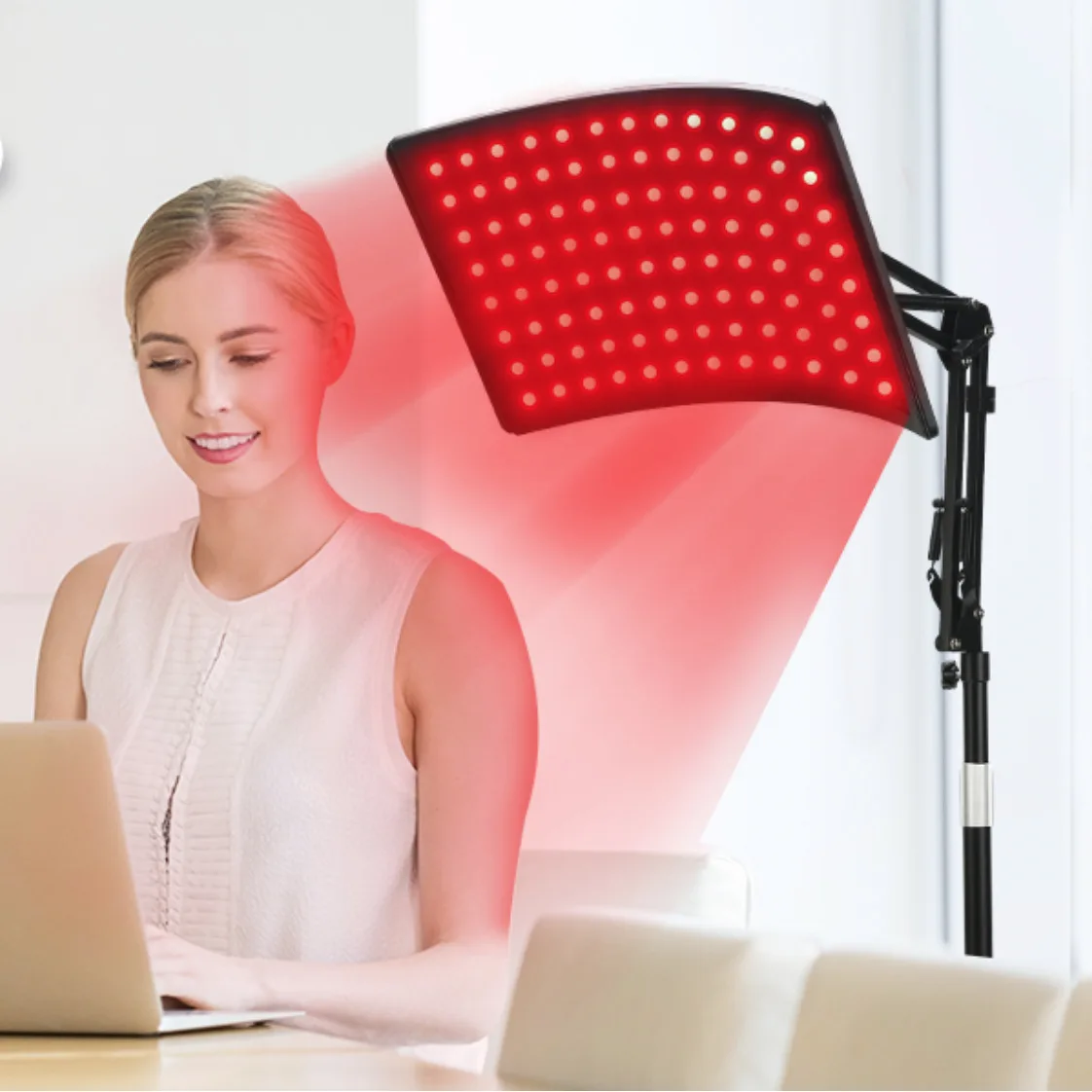All-metal 160LED curved floor-to-ceiling red light physiotherapy lamp
All-metal 160LED curved floor-to-ceiling red light physiotherapy lamp
