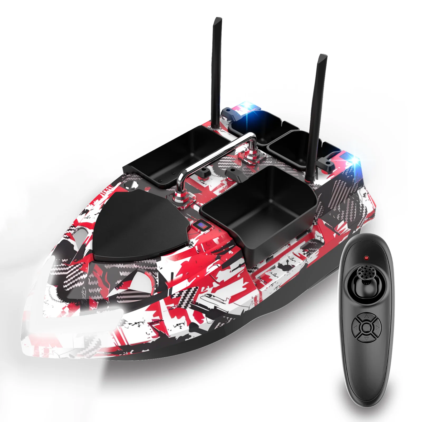 Customize Version 4 Big Capacity Hoppers Bait Boat 500M Remote Control Fishing Bait Boat With Dual Antenna 
Customize Version 4 Big Capacity Hoppers Bait Boat 500M Remote Control Fishing Bait Boat With Dual Antenna