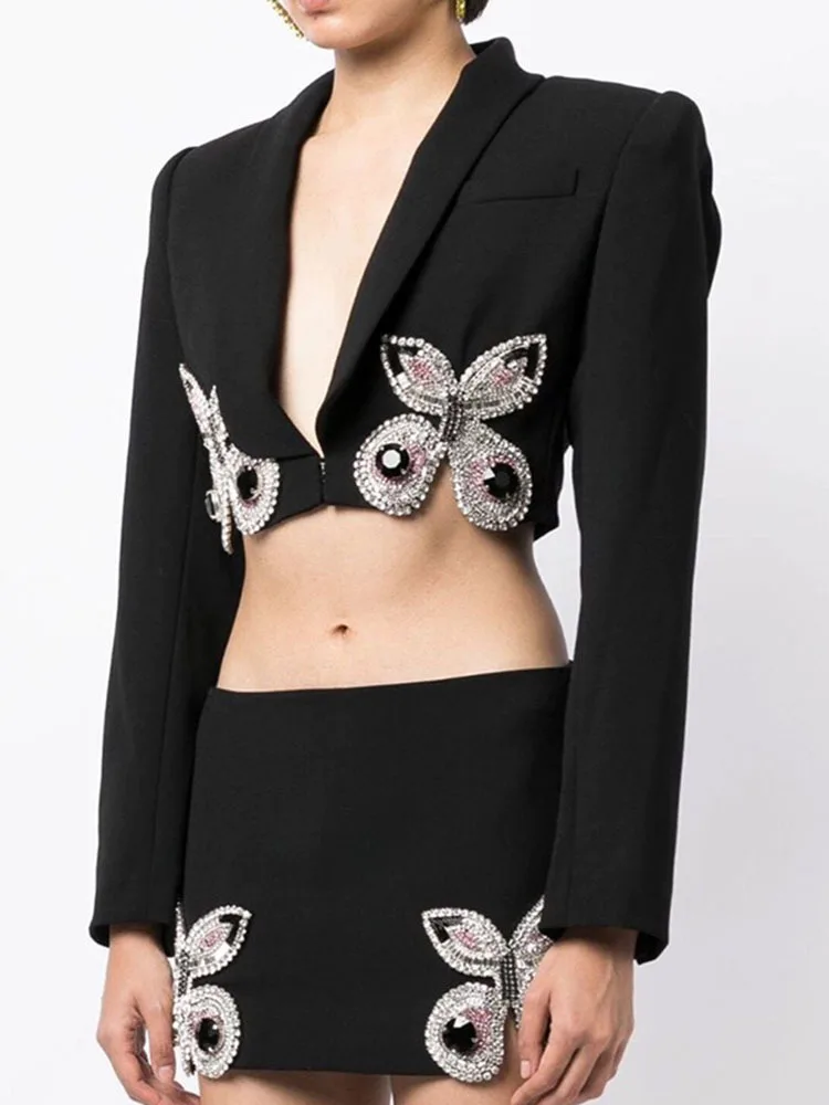 Set European American Fashion Long Sleeve Slim Fit with Diamonds Short Top + High Waist Fishtail Skirt Two Piece Set
Set European American Fashion Long Sleeve Slim Fit with Diamonds Short Top + High Waist Fishtail Skirt Two Piece Set