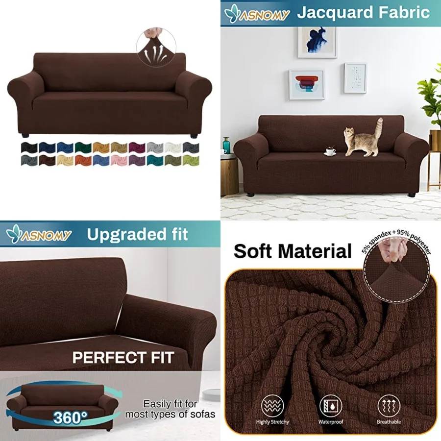 Couch Covers for 3 Cushion Couch Sofa pet Friendly, 3 Seater Sofa Cover Washable Slipcovers, Protector Furniture Covers for Dog
Couch Covers for 3 Cushion Couch Sofa pet Friendly, 3 Seater Sofa Cover Washable Slipcovers, Protector Furniture Covers for Dog
