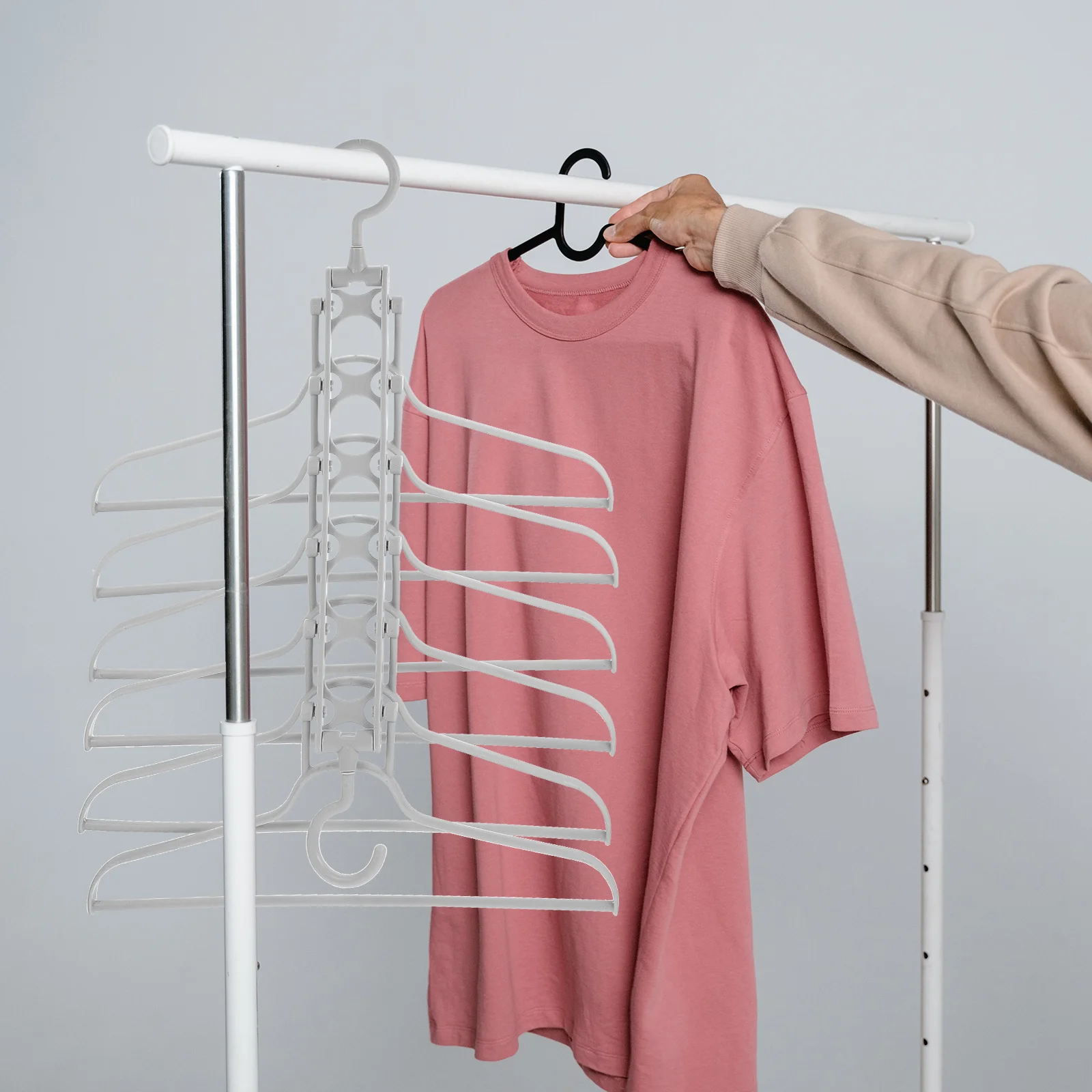 Rotating Clothes Hanger Plastic Multilayer Wardrobe Hanger Space Saving Non Slip Pants Hook Closet Organizer Storage Rack
Rotating Clothes Hanger Plastic Multilayer Wardrobe Hanger Space Saving Non Slip Pants Hook Closet Organizer Storage Rack