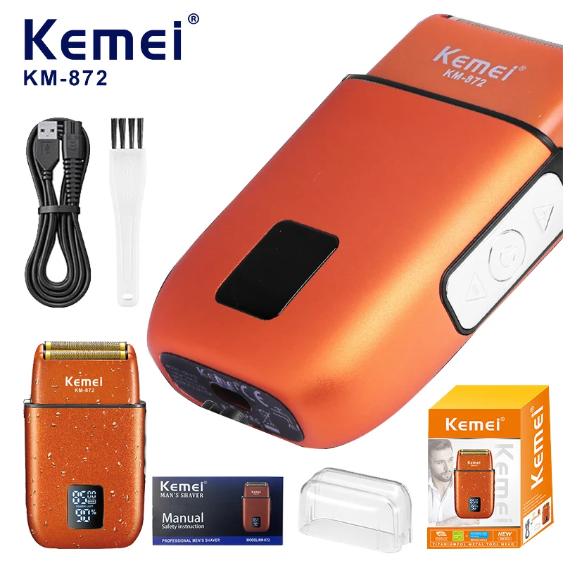 Kemei 872, электробритва со светодиодным цифровым дисплеем, профессиональный мужской беспроводной триммер для лысых бороды, водонепроницаемые принадлежности для стрижки волос 
Kemei 872, электробритва со светодиодным цифровым дисплеем, профессиональный мужской беспроводной триммер для лысых бороды, водонепроницаемые принадлежности для стрижки волос