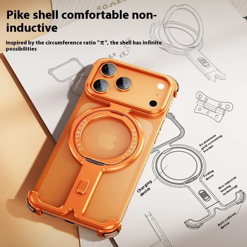 Oatsbasf Metal Phone Case for iPhone 17 Pro Max/17 Pro with Magnetic Stand 360° Rotatable Magsafe Aluminum Metal Frameless Cover
Oatsbasf Metal Phone Case for iPhone 17 Pro Max/17 Pro with Magnetic Stand 360° Rotatable Magsafe Aluminum Metal Frameless Cover