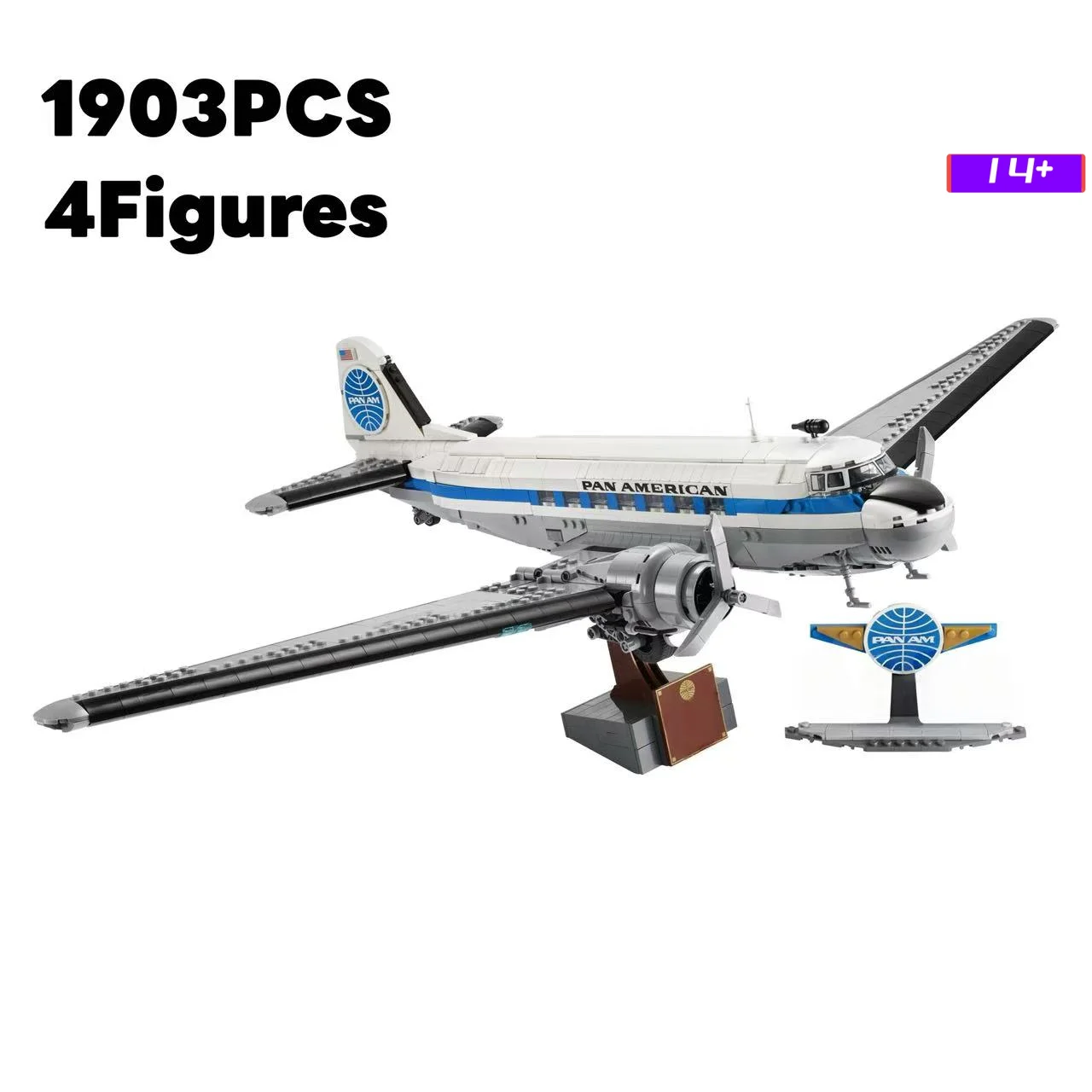 2026 NEW 1903PCS Creative Icons Douglas DC-3 Pan Am Airliner Model Building Blocks Compatible 11378 Toy For Boys Girls Gift
2026 NEW 1903PCS Creative Icons Douglas DC-3 Pan Am Airliner Model Building Blocks Compatible 11378 Toy For Boys Girls Gift