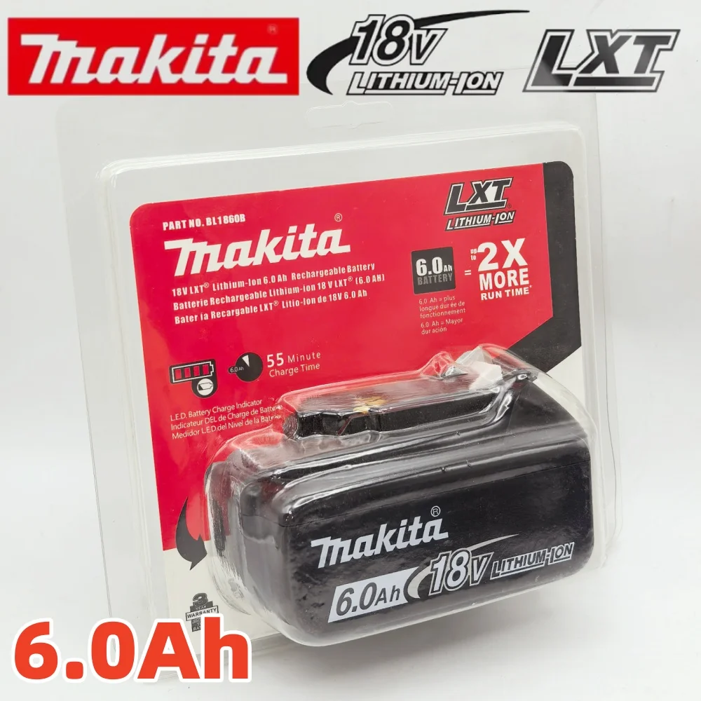 Оригинальный литий-ионный аккумулятор Makita BL1860 18В 6Ач для электроинструментов, совместимый с LXT BL1850 BL1840, для шуруповерта 18В BMS T
Оригинальный литий-ионный аккумулятор Makita BL1860 18В 6Ач для электроинструментов, совместимый с LXT BL1850 BL1840, для шуруповерта 18В BMS T