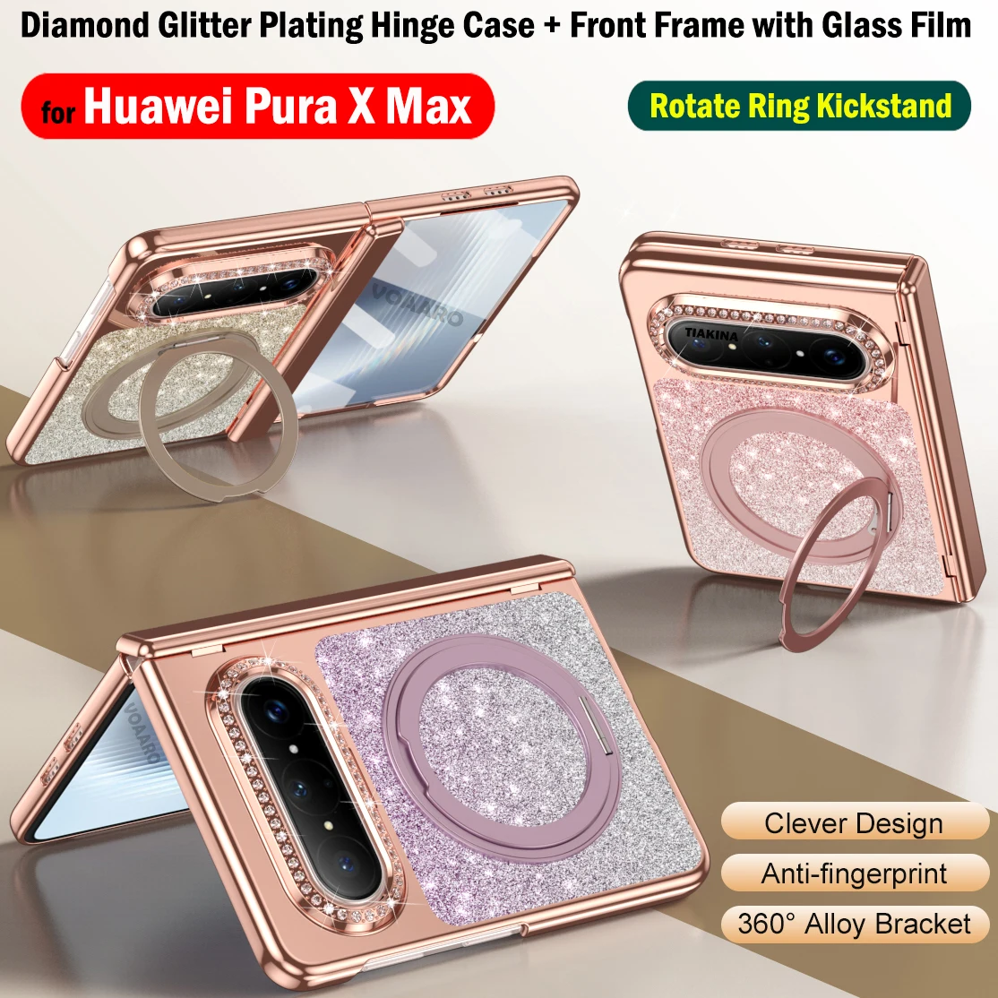 Diamond Lens Glitter Plating Funda for HUAWEI Pura X Max Magnetic Ring Stand Case for HUAWEI Pura X Max Hinge Case with Film
Diamond Lens Glitter Plating Funda for HUAWEI Pura X Max Magnetic Ring Stand Case for HUAWEI Pura X Max Hinge Case with Film