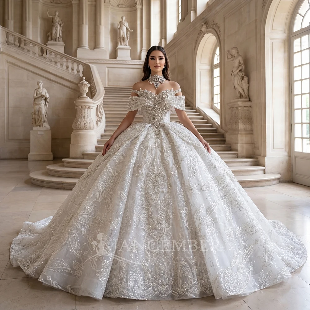 Customized Scoop Short Sleeve Wedding Dresses Princess Ball Gown Vestido De Novia Lace Beaded Court Train Robe De Mariee 2026
Customized Scoop Short Sleeve Wedding Dresses Princess Ball Gown Vestido De Novia Lace Beaded Court Train Robe De Mariee 2026